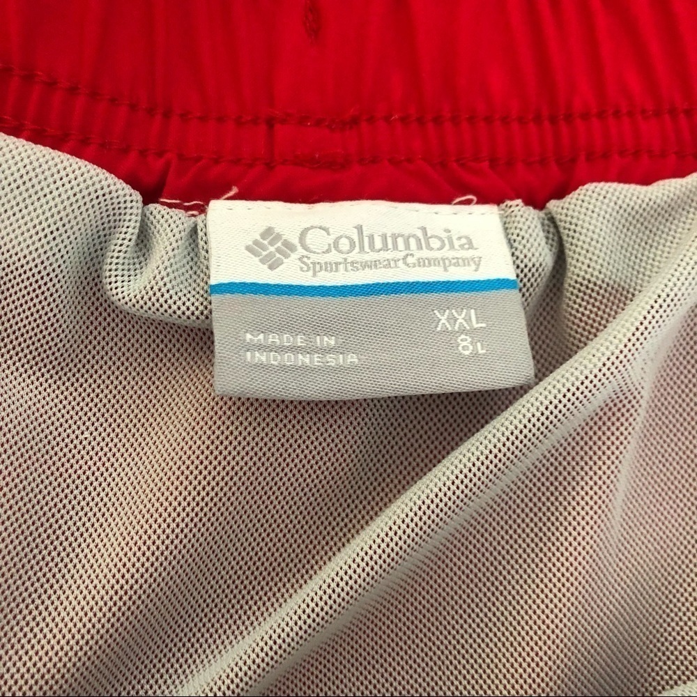 Columbia Swim Trunks Drawstring Waist Mesh Lining Pickets Size XXL RED Vacation - Picture 3 of 7